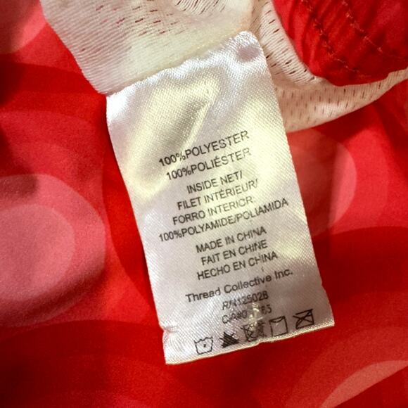 Psycho Bunny Mens XL Elgin Swim Trunks Shorts Neon Red Geometric Circles - Picture 13 of 14